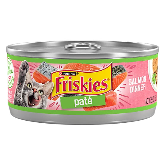 Purina Friskies Adult Salmon Dinner Pate Wet Cat Food, 5.5 oz.