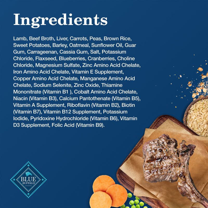 Blue Buffalo Homestyle Recipe Adult Wet Dog Food, Made with Natural Ingredients, Lamb Dinner With Garden Vegetables, 12.5-oz. Can