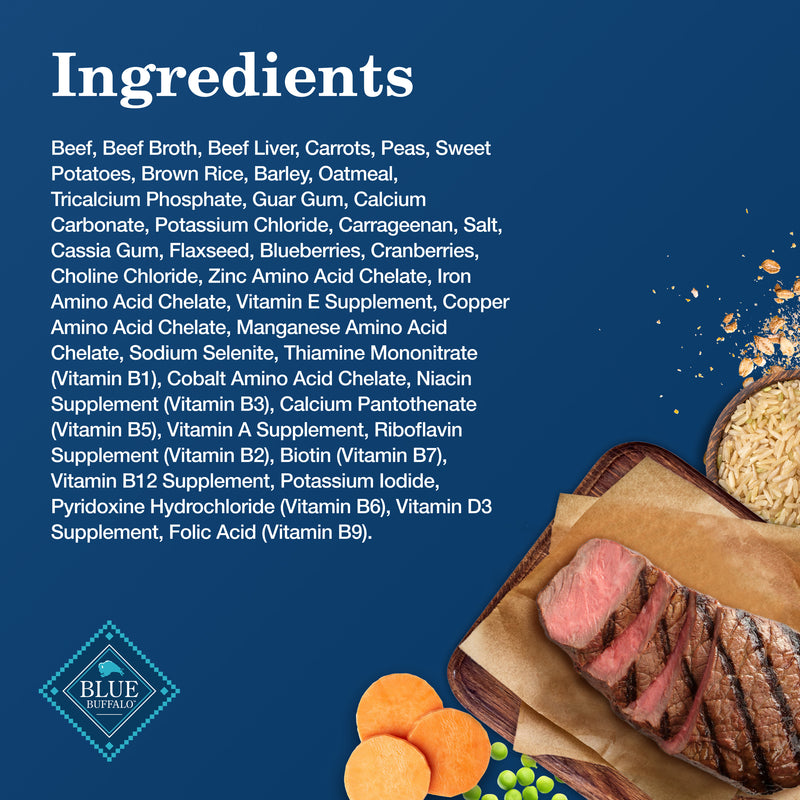 Blue Buffalo Homestyle Recipe Adult Wet Dog Food, Made with Natural Ingredients, Beef Dinner With Garden Vegetables, 12.5-oz. Can