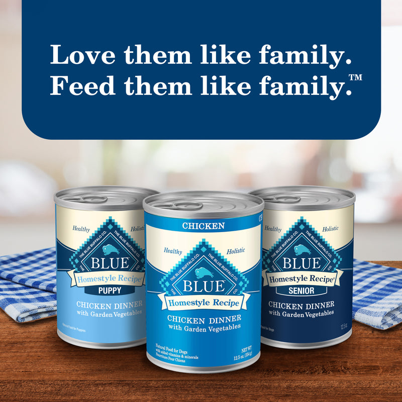 Blue Buffalo Homestyle Recipe Adult Wet Dog Food, Made with Natural Ingredients, Beef Dinner With Garden Vegetables, 12.5-oz. Can