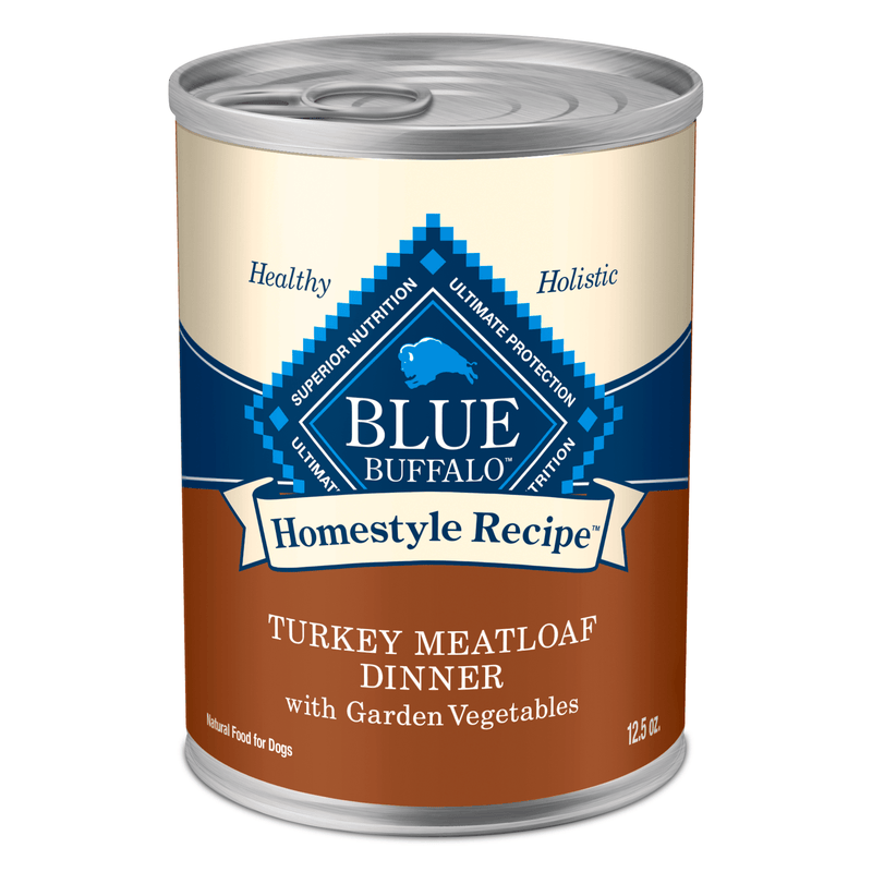 Blue Buffalo Homestyle Recipe Adult Wet Dog Food, Made with Natural Ingredients, Turkey Dinner With Garden Vegetables, 12.5-oz. Can