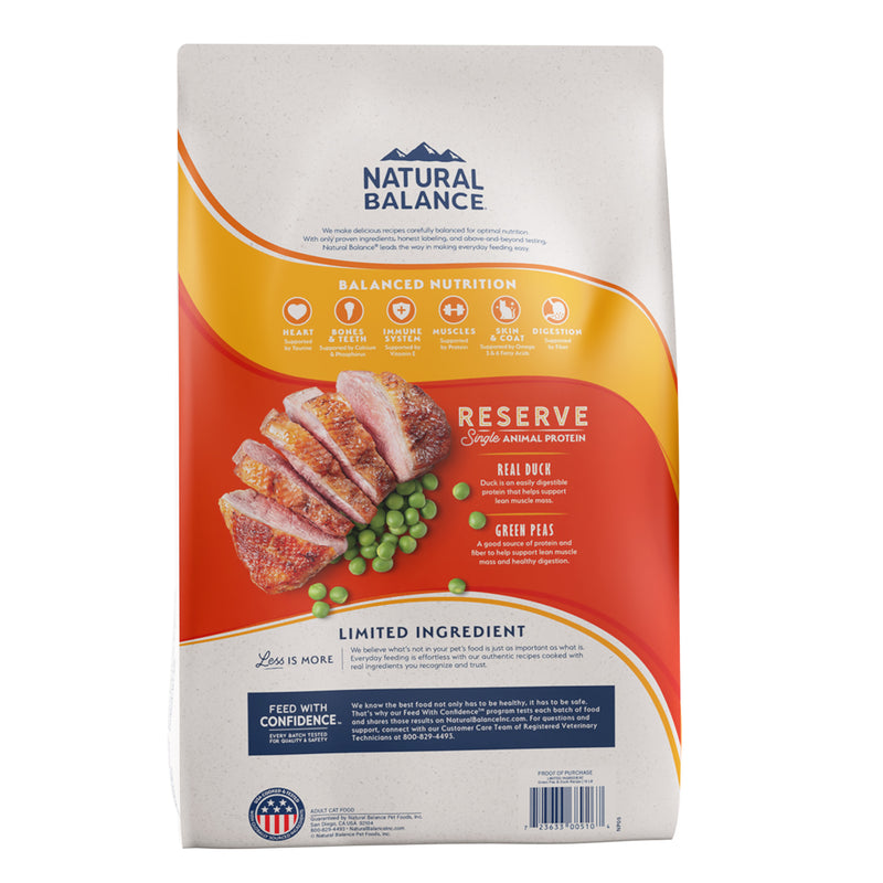 Natural Balance® Limited Ingredient Reserve Grain Free Duck & Green Pea Recipe Cat Dry 