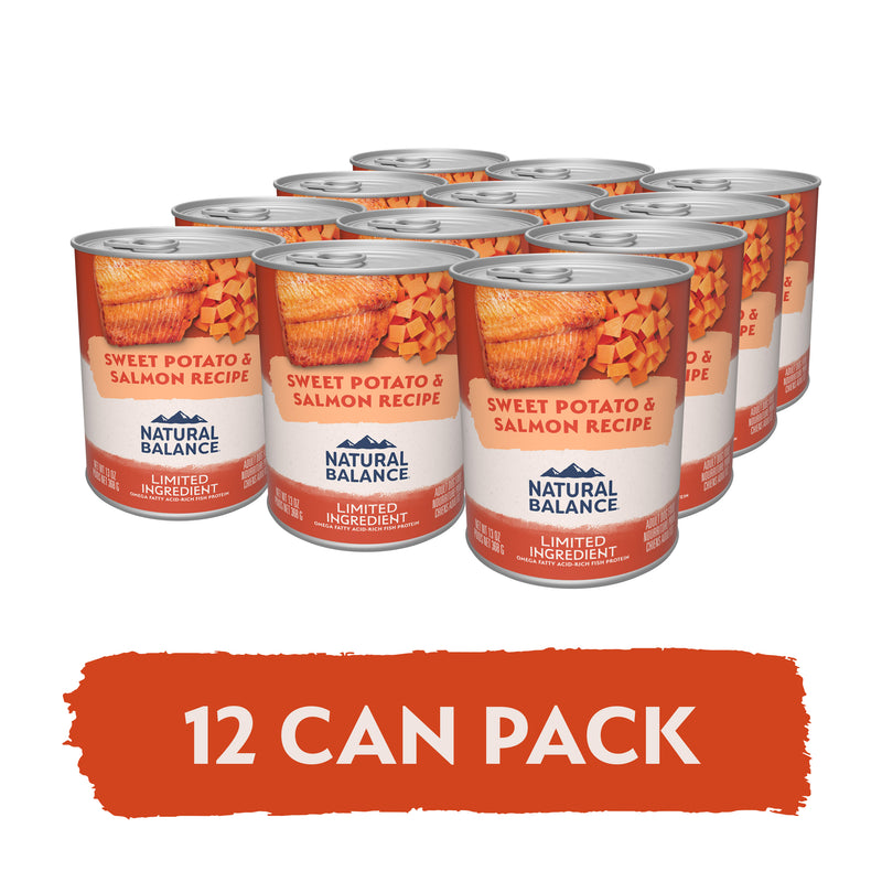 Natural Balance Limited Ingredient Wet Dog Food, Sweet Potato & Salmon Recipe, 13 oz.