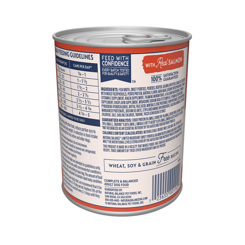 Natural Balance Limited Ingredient Wet Dog Food, Sweet Potato & Salmon Recipe, 13 oz.