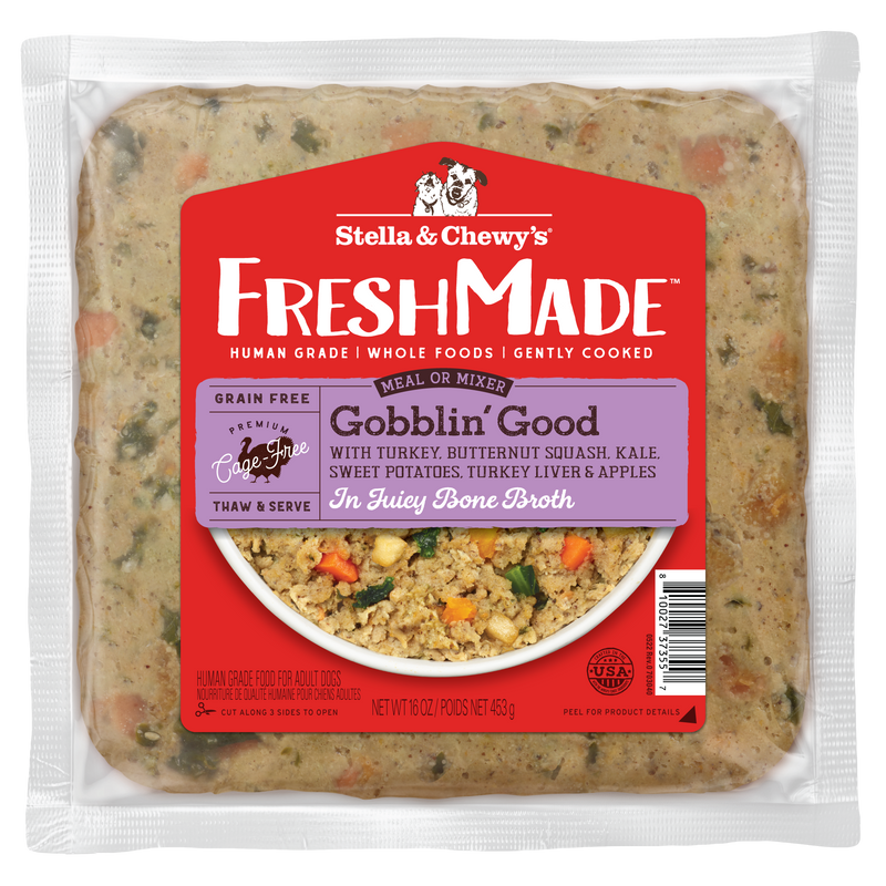 Stella & Chewy's Fresh Made Gently Cooked Dog Food Gobblin' Good - 16 oz.