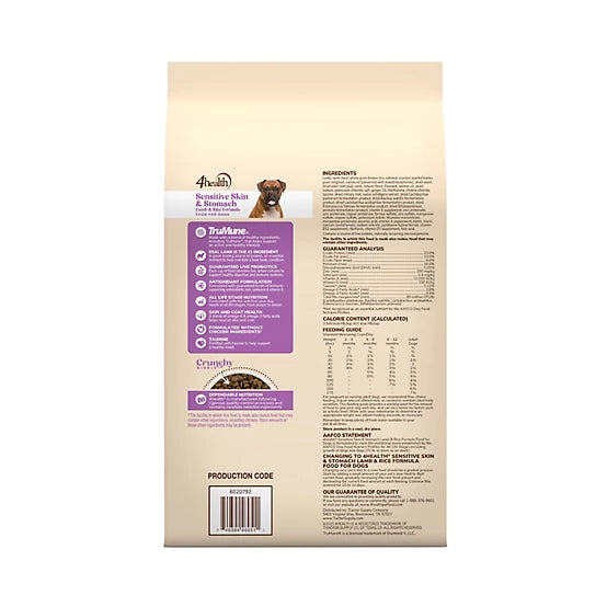 4health with Wholesome Grains Sensitive Skin and Stomach Lamb and Rice Formula Dry Dog Food