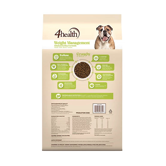 4health with Wholesome Grains Adult Weight Management Chicken/Rice Formula Dry Dog Food