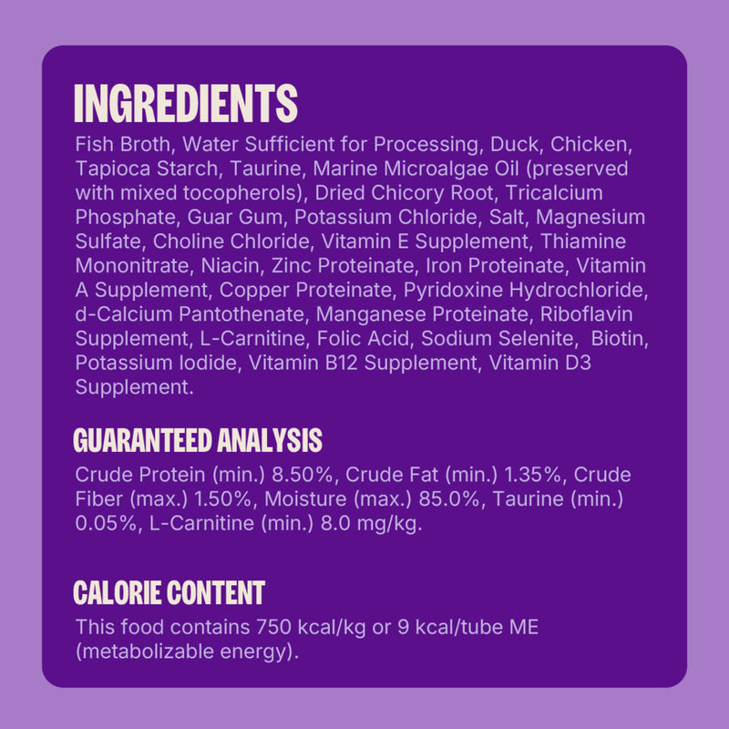 Wellness Lickable Soft Puree Cat Treats Duck Recipe 0.4 oz Tubes, Pack of 6