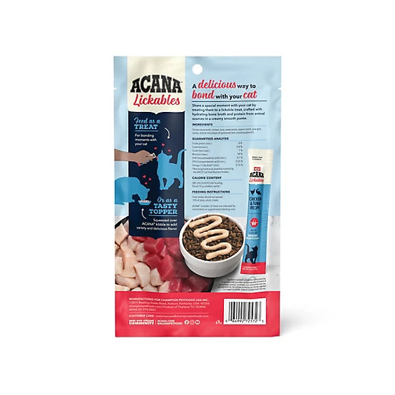 ACANA Lickables Chicken & Tuna Recipe Cat Treats, 2.5 oz., 5 ct.