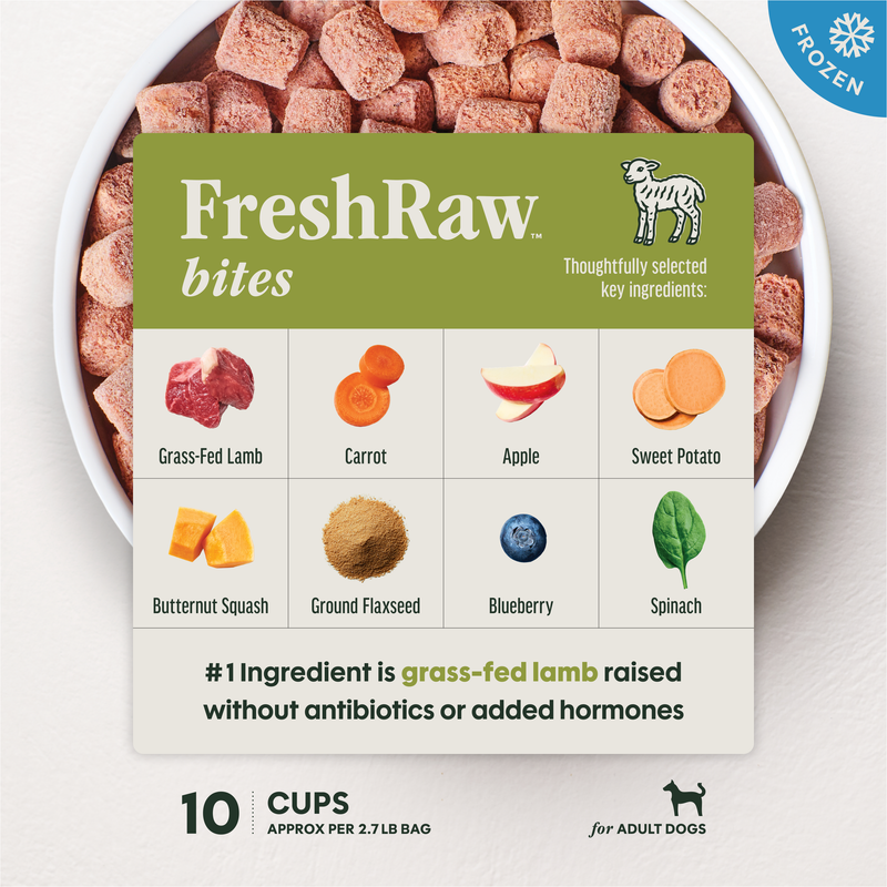 Instinct FreshRaw Bites Grass-Fed Lamb Recipe for Adult Dogs, 2.7lbs