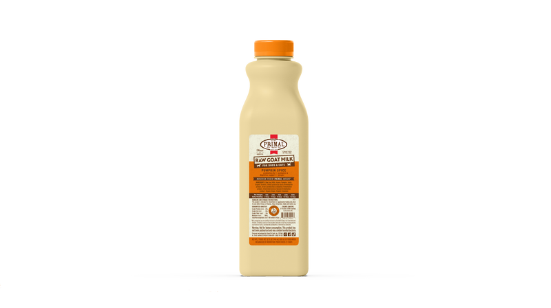 Primal Frozen Raw Goat Milk for Dogs & Cats - 32oz Pumpkin Spice