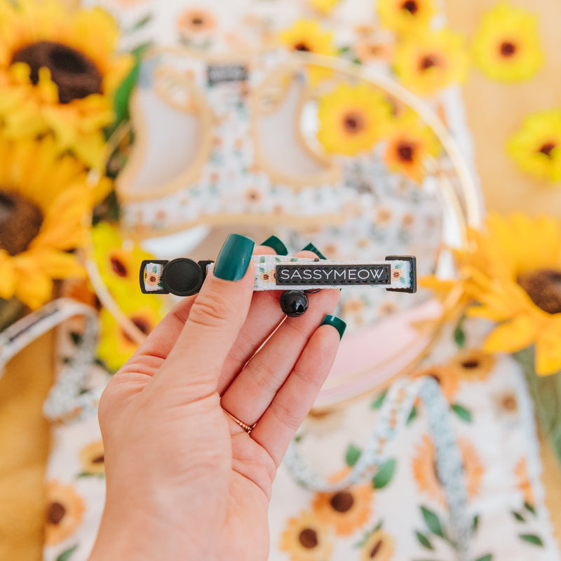 Sassy Meow Breakaway Cat Collar, Sunflower Dreams