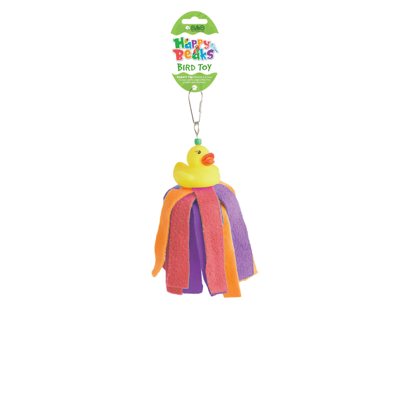 Happy Beaks Fuzzy Duck Comforty Bird Toy, by A&E Cage Co