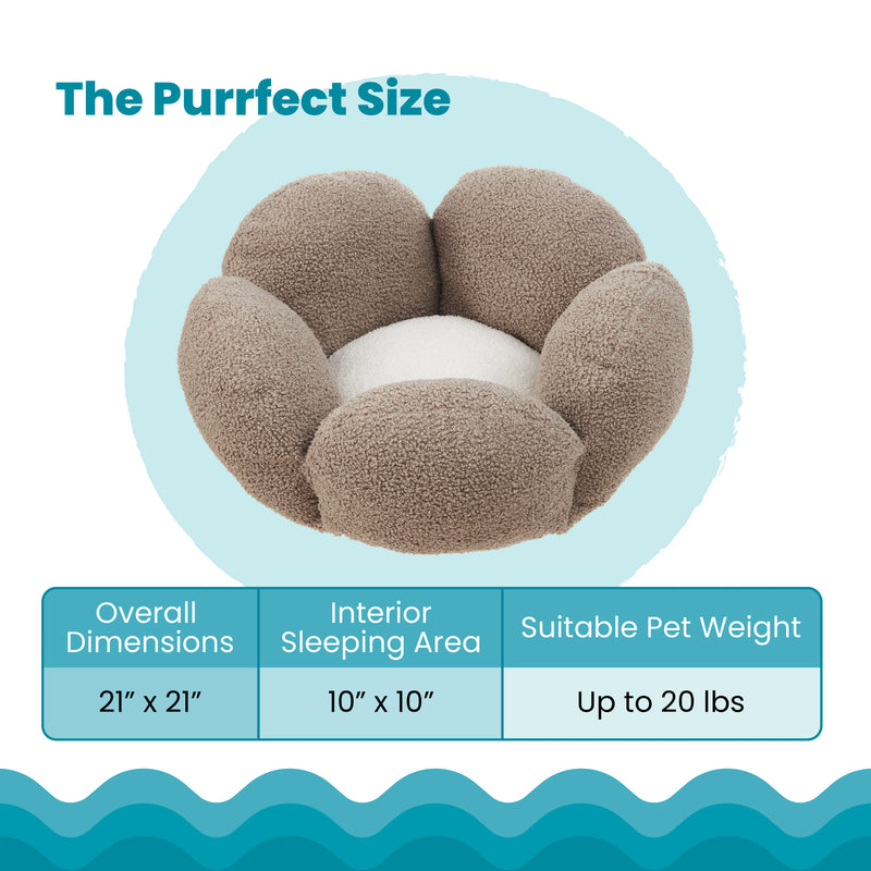 Catstages Purrfect Petals Bed 21" Tan