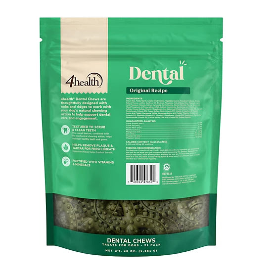 4health Original Recipe Dog Dental Treats, L/XL, 21 ct.