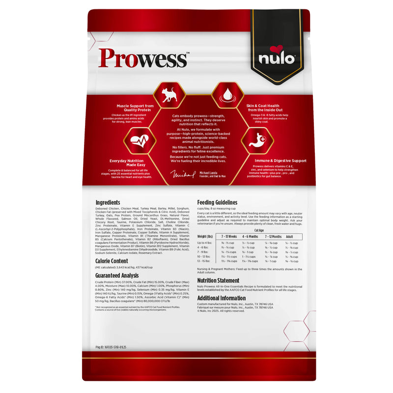 Nulo Prowess All-in-One Essentials Chicken Recipe Dry Cat Food