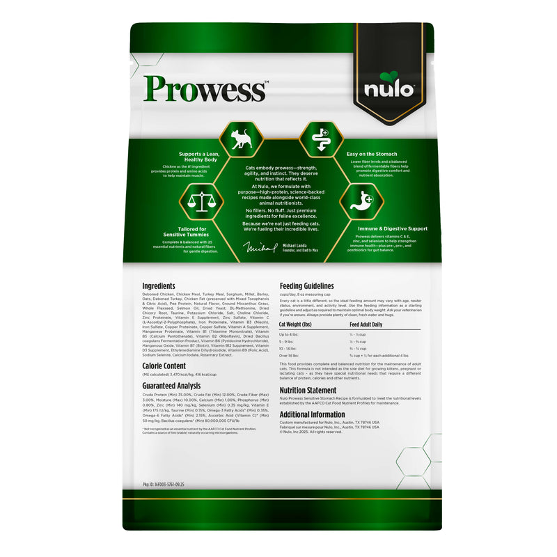 Nulo Prowess Sensitive Stomach Chicken Recipe Dry Cat Food