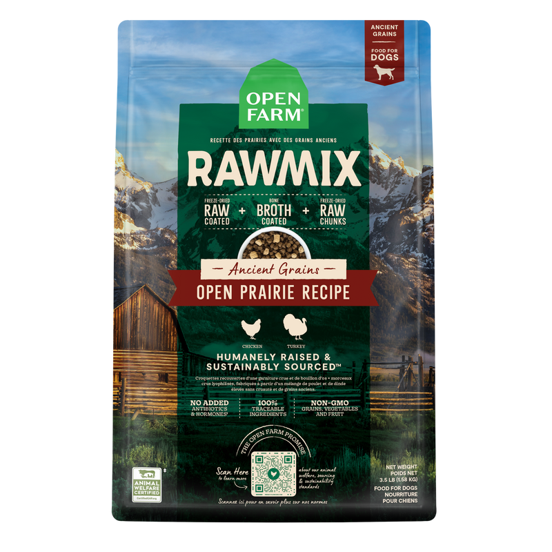 Open Farm RawMix Open Prairie Ancient Grains Dog Kibble