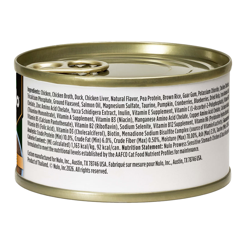 Nulo Prowess Sensitive Stomach Paté Chicken & Duck Recipe Wet Cat Food