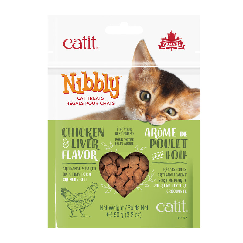 Catit Cat Nibbly Cat Treats, Chicken/Liver Flavor 3.2 oz
