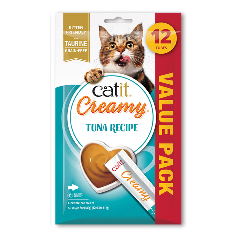 Catit Cat Creamy Treat Tube, Tuna, 12-pack