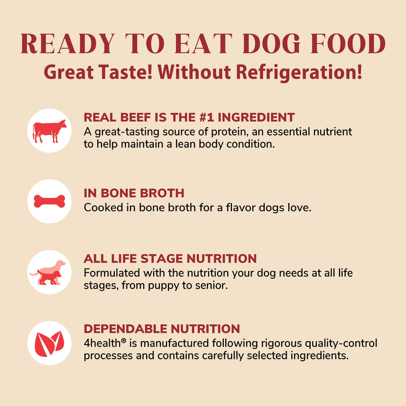 4Health Beef & Rice Recipe Wet Food for Dogs - Gently Cooked