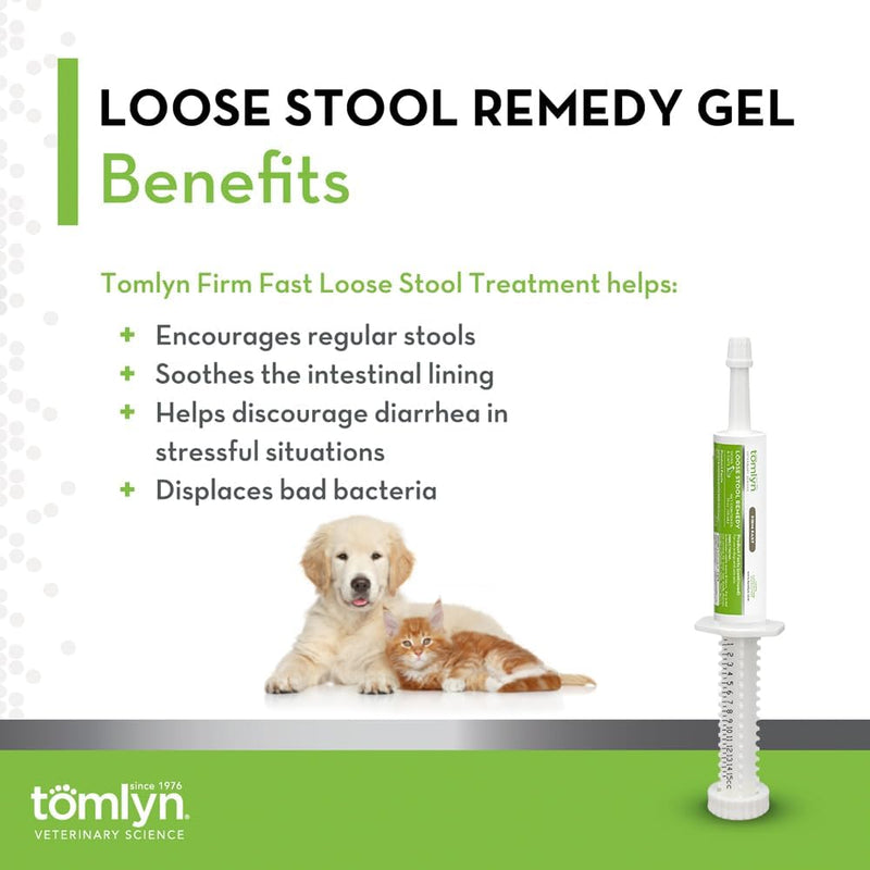 Tomlyn Loose Stool Remedy Gel for Dogs and Cats Beef Flavor, Helps Relieve Occasional Diarrhea in Cats and Dogs, Situational Diarrhea Relief with Kaolin and Pectin, Contains Beneficial Probiotic Bacteria , 15cc.