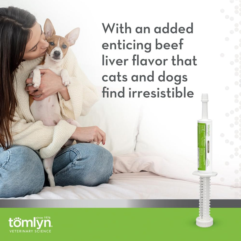 Tomlyn Loose Stool Remedy Gel for Dogs and Cats Beef Flavor, Helps Relieve Occasional Diarrhea in Cats and Dogs, Situational Diarrhea Relief with Kaolin and Pectin, Contains Beneficial Probiotic Bacteria , 15cc.