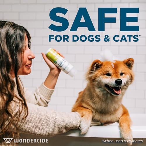 Wondercide Flea & Tick Shampoo for Dogs and Cats - Flea and Tick Treatment with Natural Essential Oils - Powered by Plants - Lemongrass Scent, 12oz