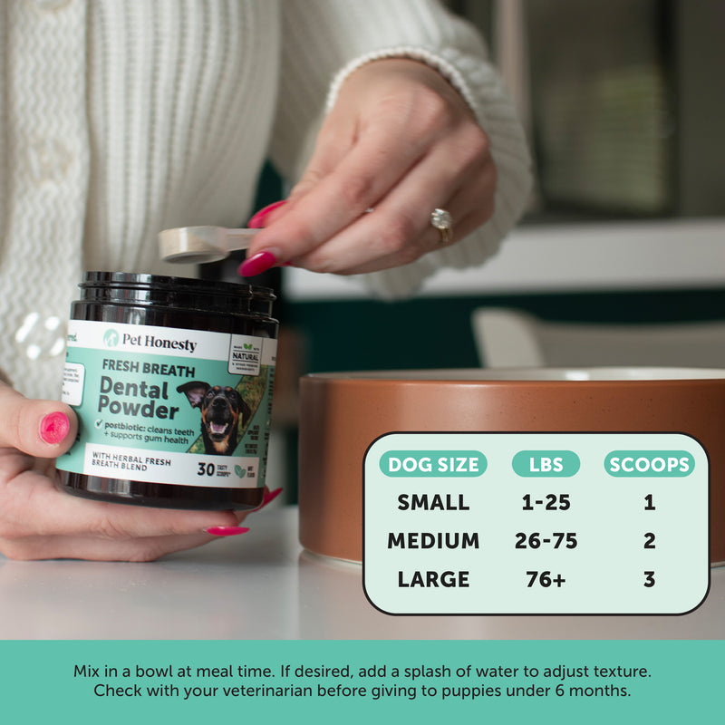 Pet Honesty Fresh Breath Freshener Mint Flavored Dental Powder for Dogs