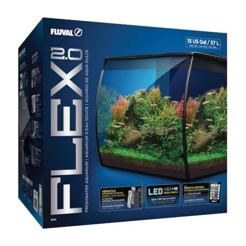 Fluval Flex 2.0 Aquarium Kit – 15 Gallon Glass Fish Tank Kit