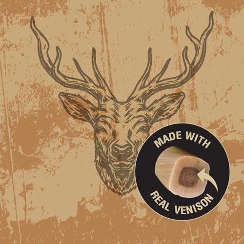 Rewardables Wild Chews Venison Recipe, Made with Real Venison, Limited Ingredient, Long Lasting Chews for Large Dogs, 6 Count