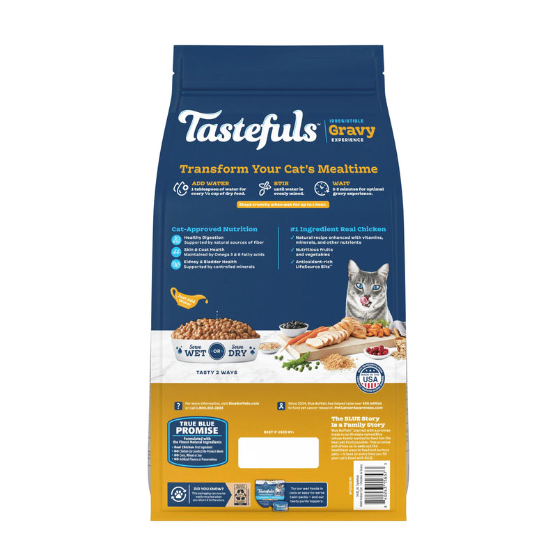 Blue Buffalo Tastefuls Irresistible Gravy Experience Adult Indoor Cat Dry Food, Chicken & Brown Rice Recipe, 7-lb. Bag