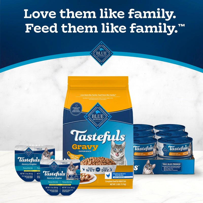 Blue Buffalo Tastefuls Irresistible Gravy Experience Adult Indoor Cat Dry Food, Chicken & Brown Rice Recipe, 7-lb. Bag