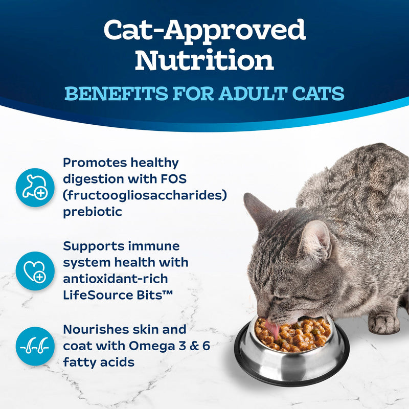 Blue Buffalo Tastefuls Irresistible Gravy Experience Adult Indoor Cat Dry Food, Salmon & Brown Rice Recipe, 7-lb. Bag