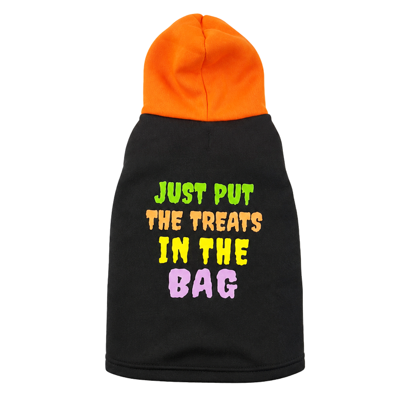 JUST PUT THE TREATS IN THE BAG GRAPHIC HOODIE