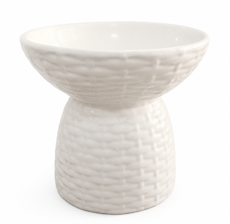 Rocky Bear Pet's Basketweave Textured Cat Bowl