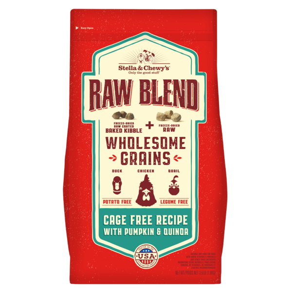 Stella & Chewy's Baked Kibble for Dogs - Raw Blend Wholesome Grains Cage-Free Recipe - 3.5 lb.