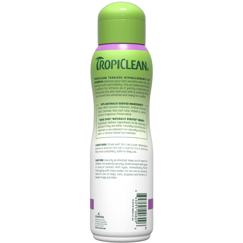 TropiClean Hypoallergenic Cat Shampoo, 12oz