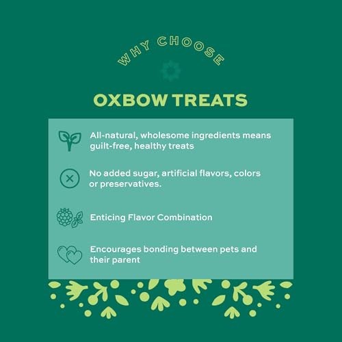 Oxbow Simple Rewards Blackberry & Basil Baked Treats for Rabbits, Guinea Pigs, Chinchillas, and other Small Herbivores.