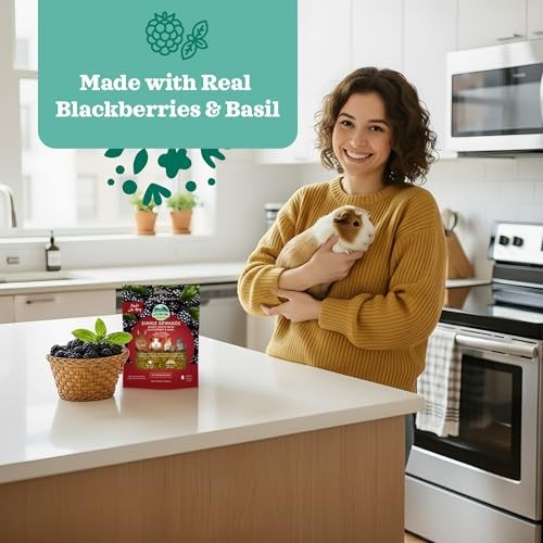 Oxbow Simple Rewards Blackberry & Basil Baked Treats for Rabbits, Guinea Pigs, Chinchillas, and other Small Herbivores.