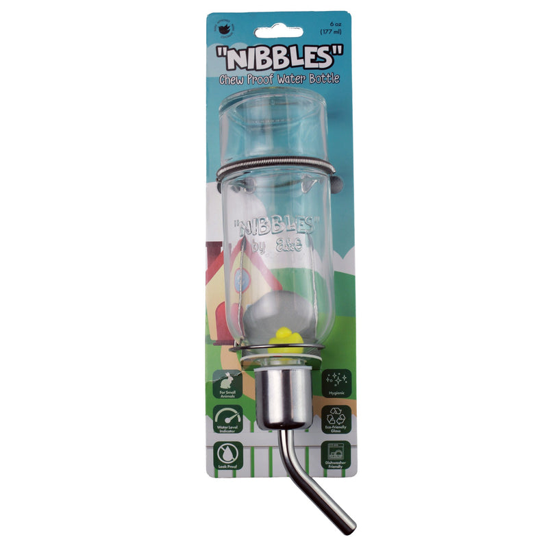 A&E 6 oz Chew-Proof Glass Water Bottle for Small Animals