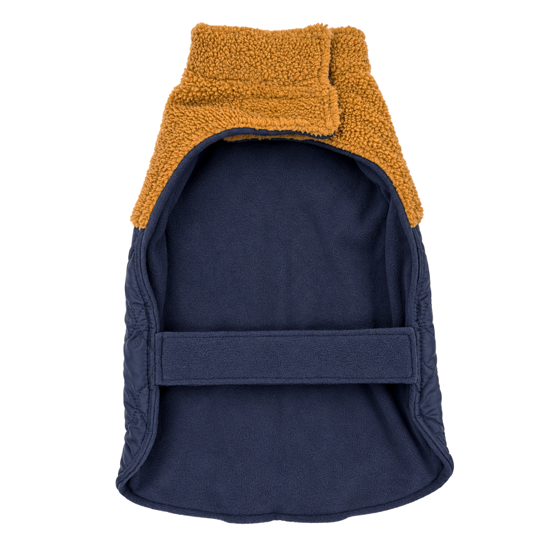 QUILTED NYLON SHERPA COAT