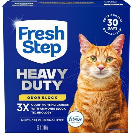 Fresh Step Heavy Duty Odor Block Multi-Cat Clumping Cat Litter Febreze Freshness Scent