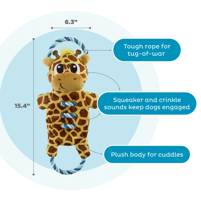 Outward Hound Dog Toy Ropiez Giraffe Ylw LG