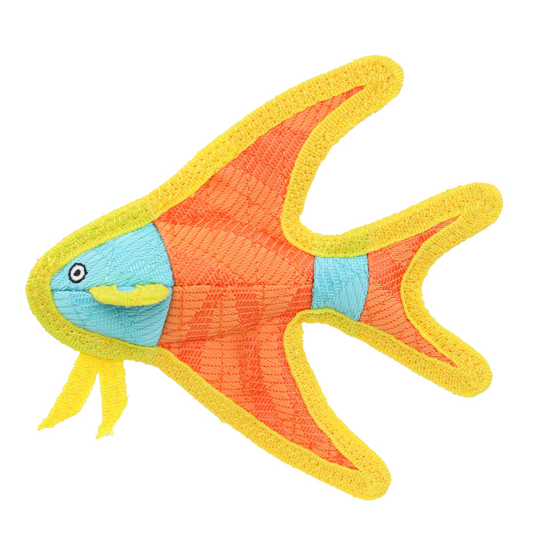 Tuffy® - DuraForce® Jr Angel Fish Ultra Durable Plush Dog Toy, Multiple Layers & Reinforced Seams
