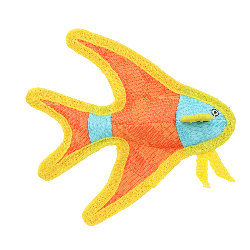 Tuffy® - DuraForce® Jr Angel Fish Ultra Durable Plush Dog Toy, Multiple Layers & Reinforced Seams