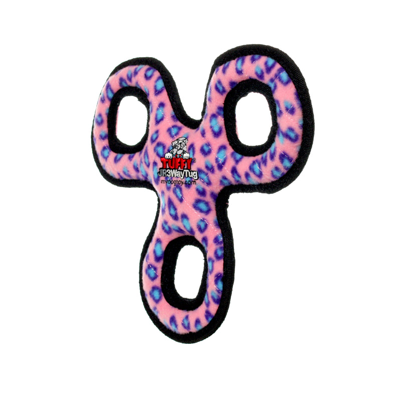 Tuffy® Jr 3WayTug Ultra Durable Plush Dog Toy, Multiple Layers & Reinforced Seams - Pink & Blue