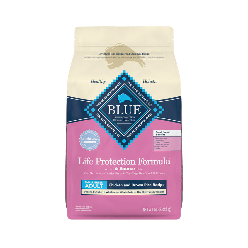 Blue Buffalo Life Protection Formula Natural Adult Small Breed Dry Dog Food, Chicken and Brown Rice 5 lb. Trial Size Bag
