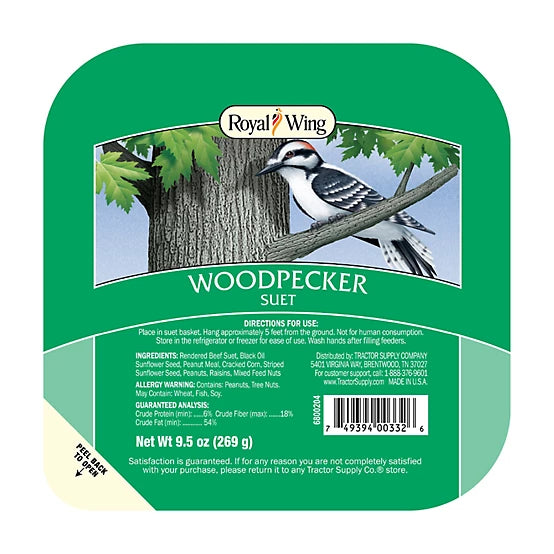 Royal Wing High-Energy Woodpecker Suet Cake